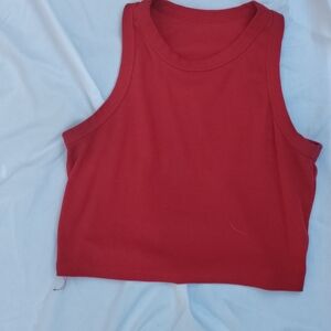 Red Cropped Tank Top